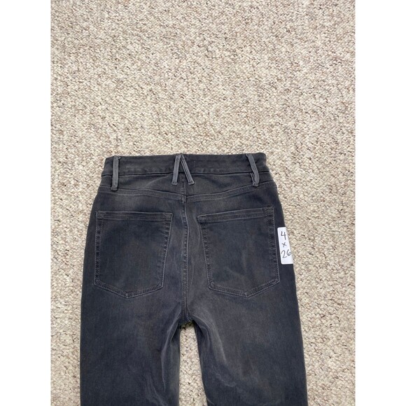 4/27 Good American Good Legs High-Rise Skinny Raw Fray Hem Black071 - Picture 6 of 9